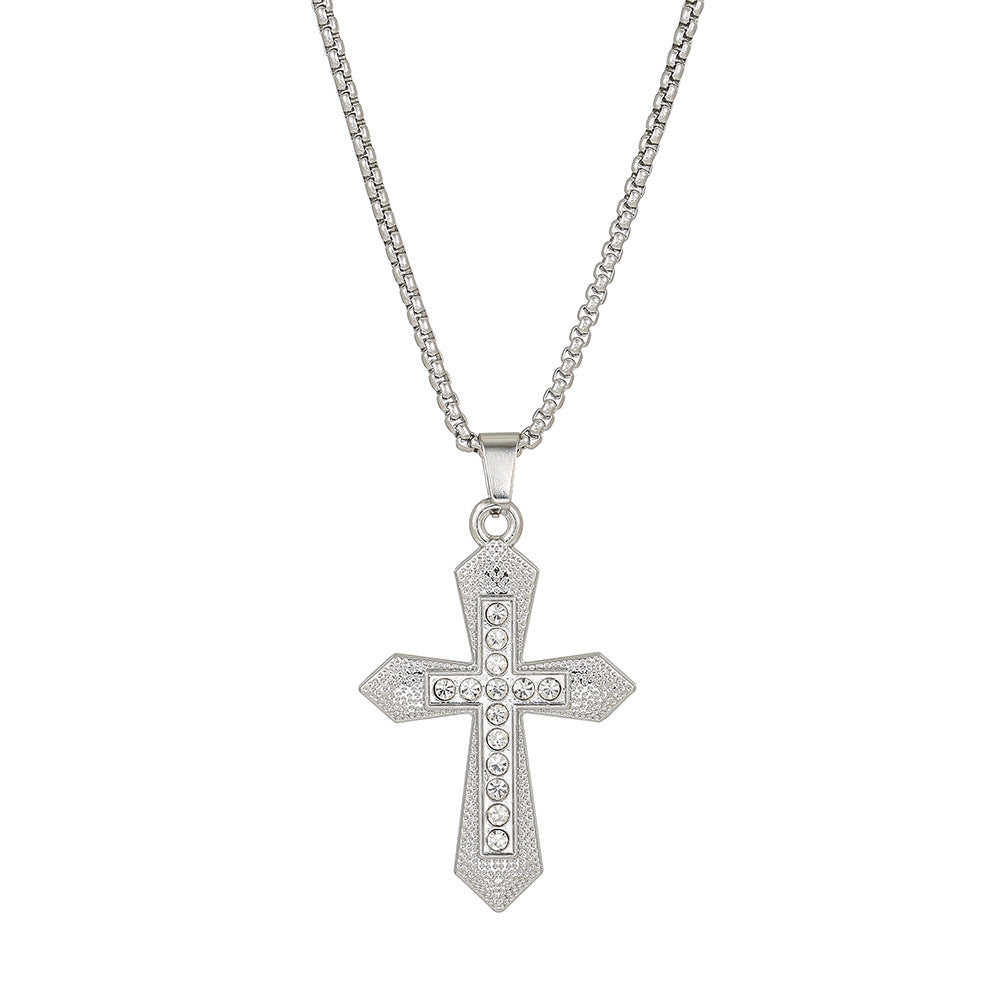 Men's Flame Vintage Cross Hip Hop Sweater Jewelry Set