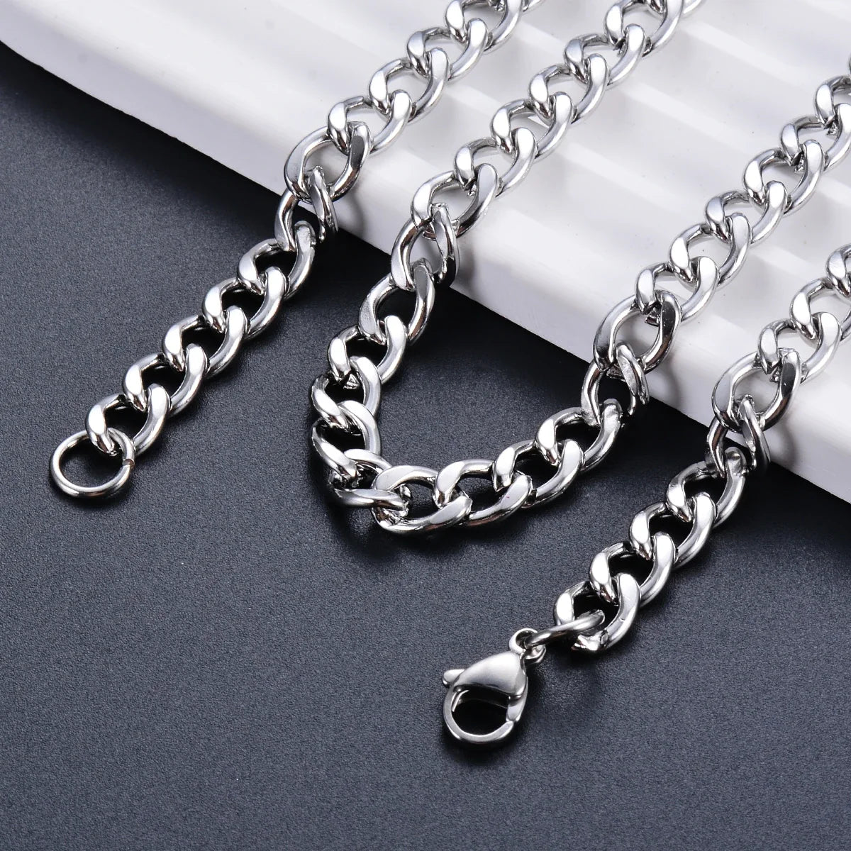 Stainless Steel Curb Cuban Link Chain Necklace | Unisex Punk Choker Jewelry