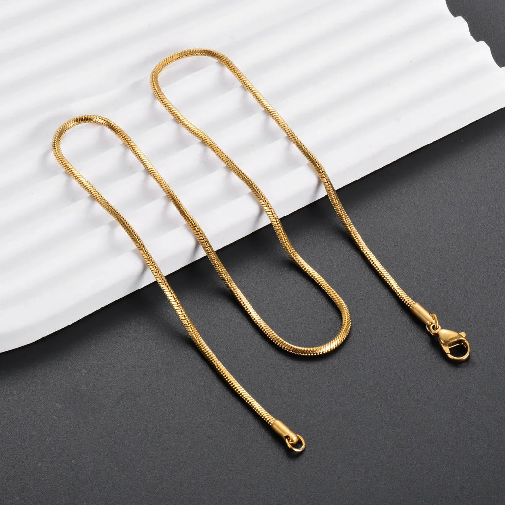 Stainless Steel Square Snake Chain Necklace | Unisex Waterproof Choker