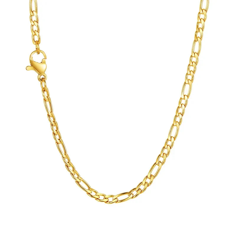 Figaro Chain Necklace Stainless Steel Link Gold Color Choker Necklace Layered Women Girls 14"  18" 20" 24"