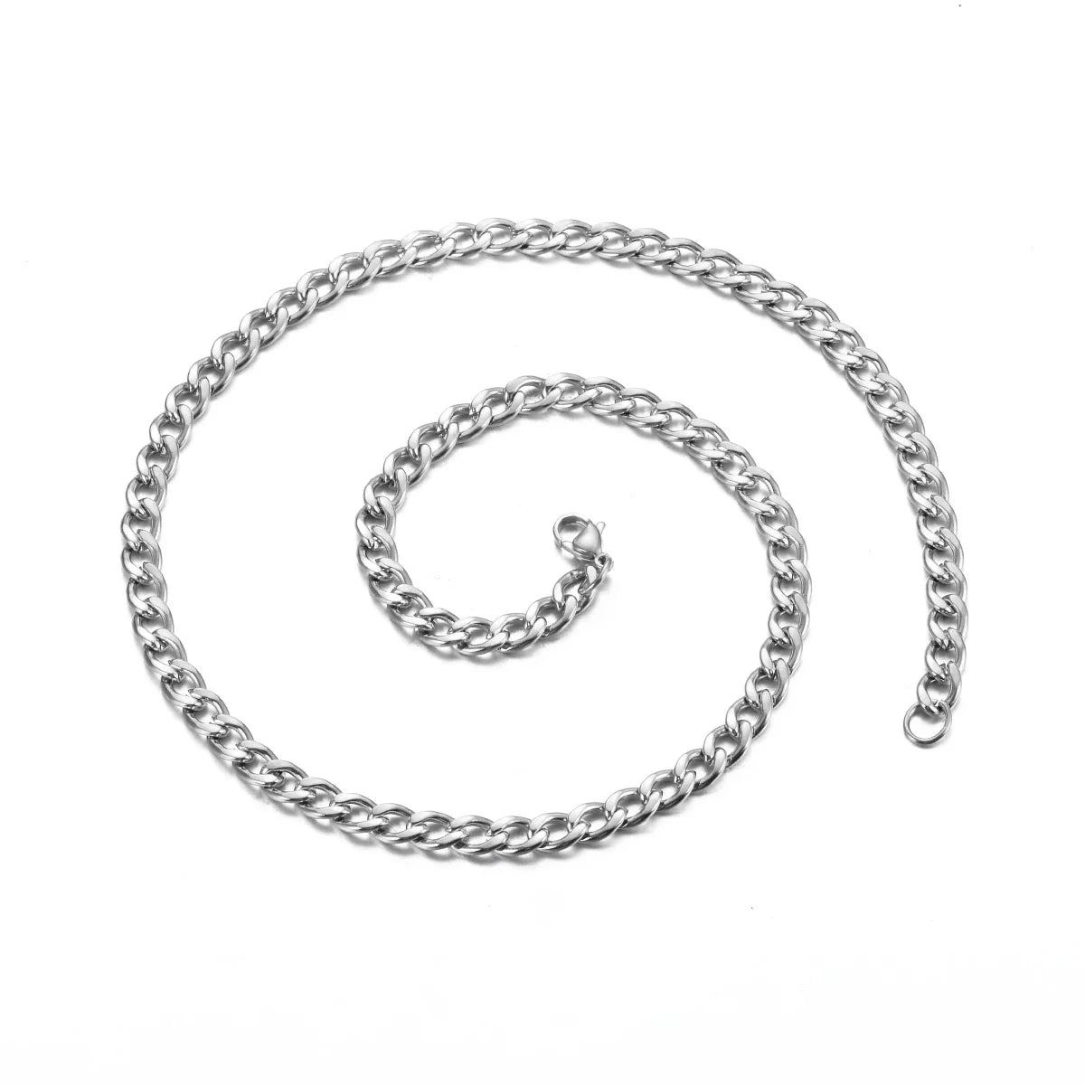 Stainless Steel Curb Cuban Link Chain Necklace | Unisex Punk Choker Jewelry