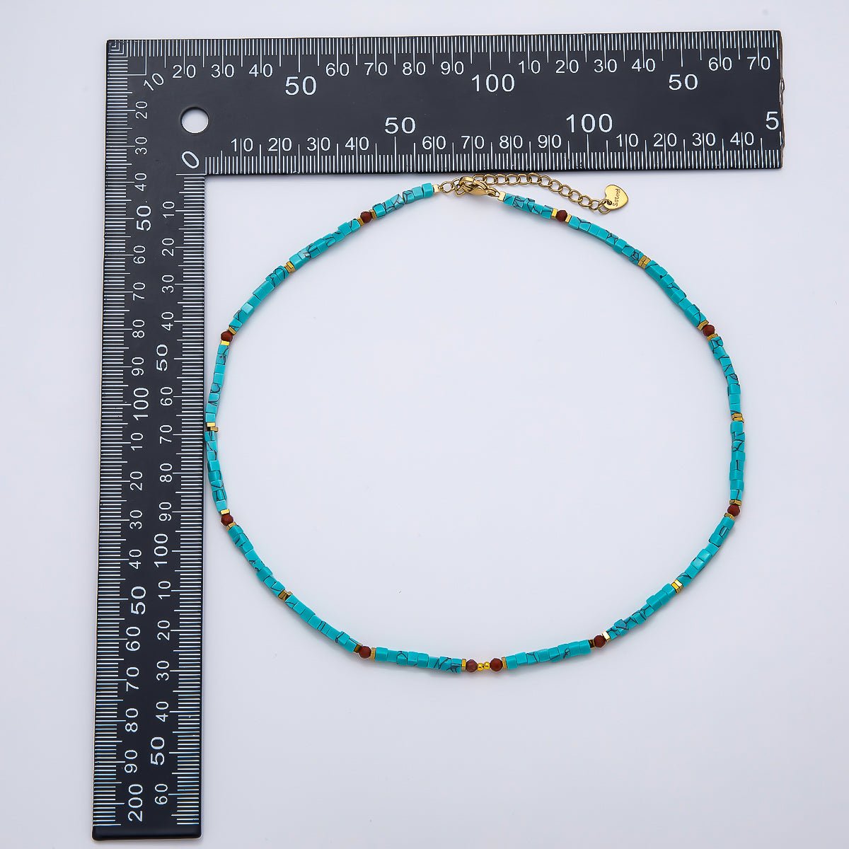 Handmade Stainless Steel 3mm Red Carnelian Turquoise Gemstone Chain 16 Inch Necklace | WA-04637